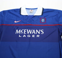 1997/99 LAUDRUP #11 Rangers Vintage Nike Home Football Shirt (L)