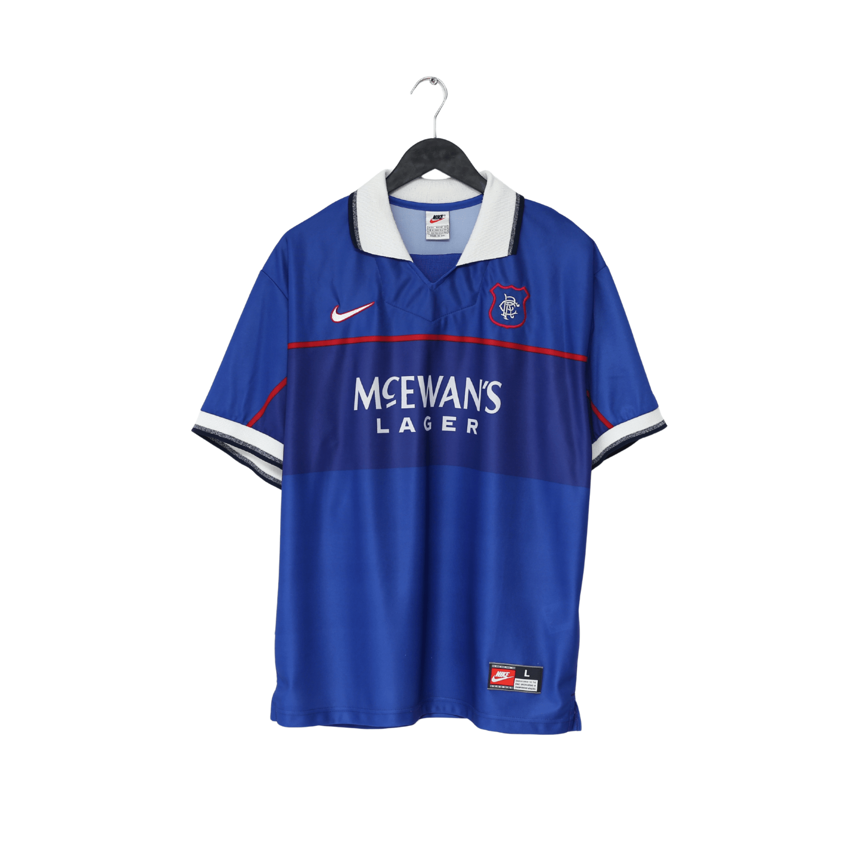 1997/99 LAUDRUP #11 Rangers Vintage Nike Home Football Shirt (L)