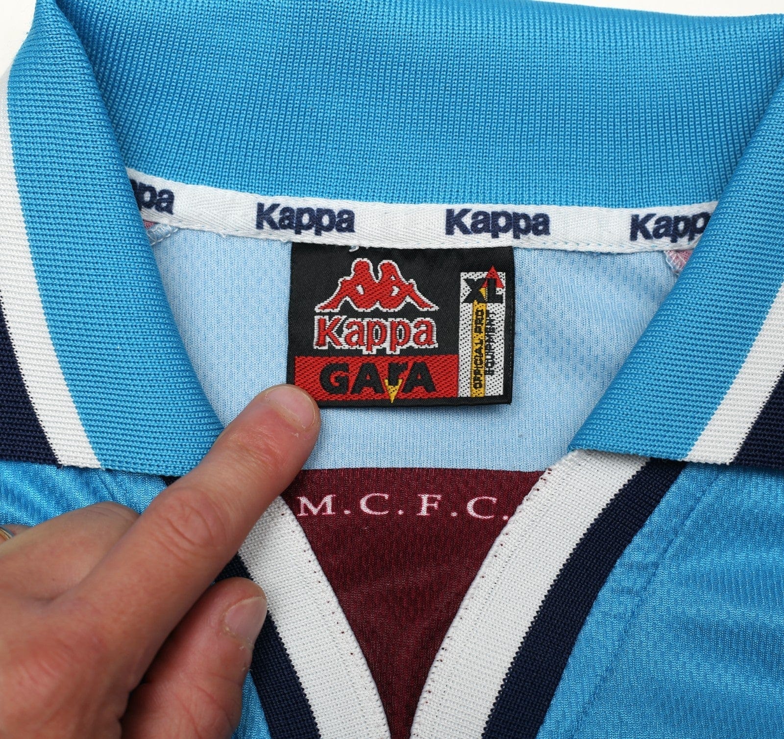 1997/99 MANCHESTER CITY Vintage Kappa Long Sleeve Home Football Shirt (XL)