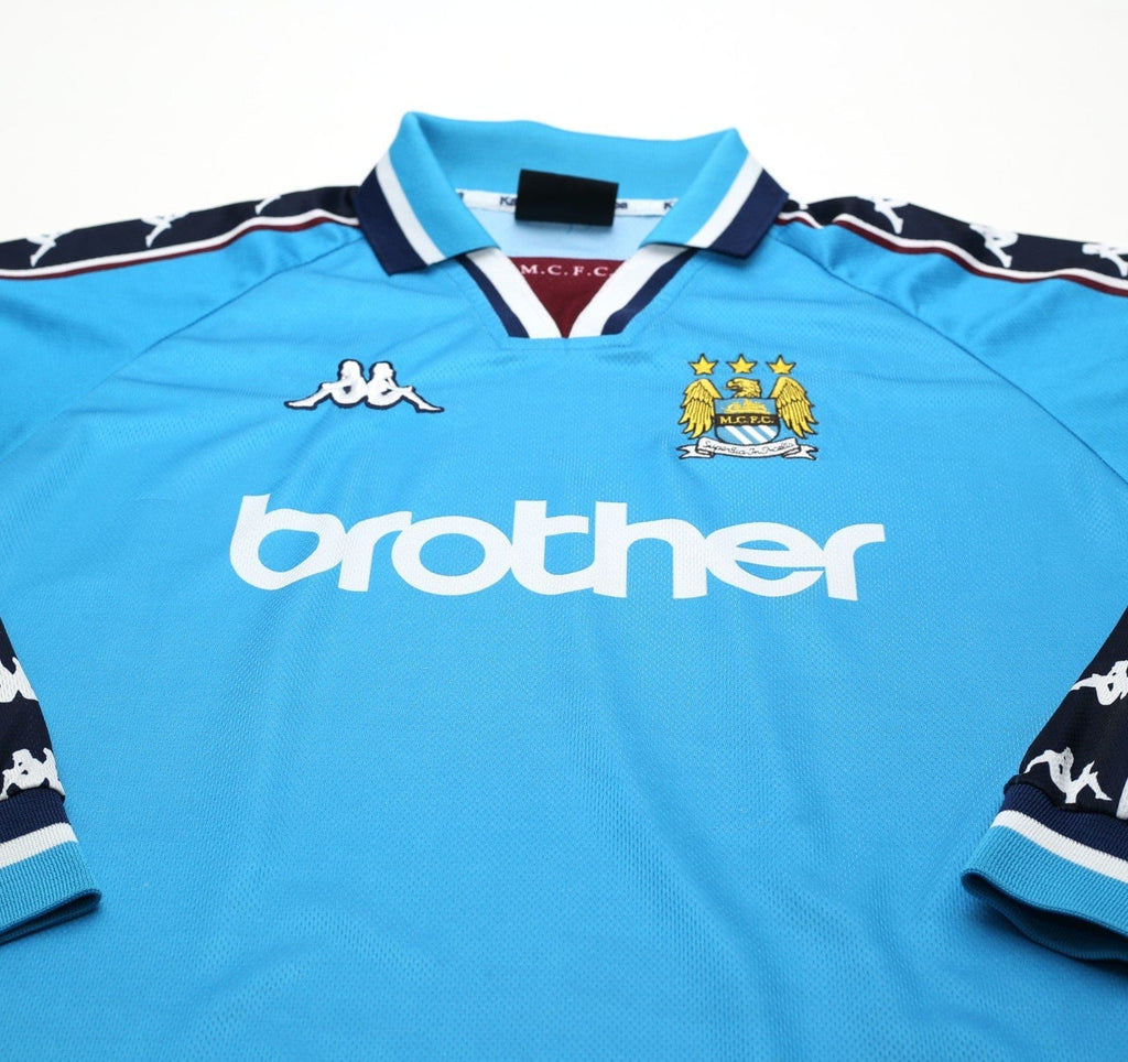 1997/99 MANCHESTER CITY Vintage Kappa Long Sleeve Home Football Shirt (XL)