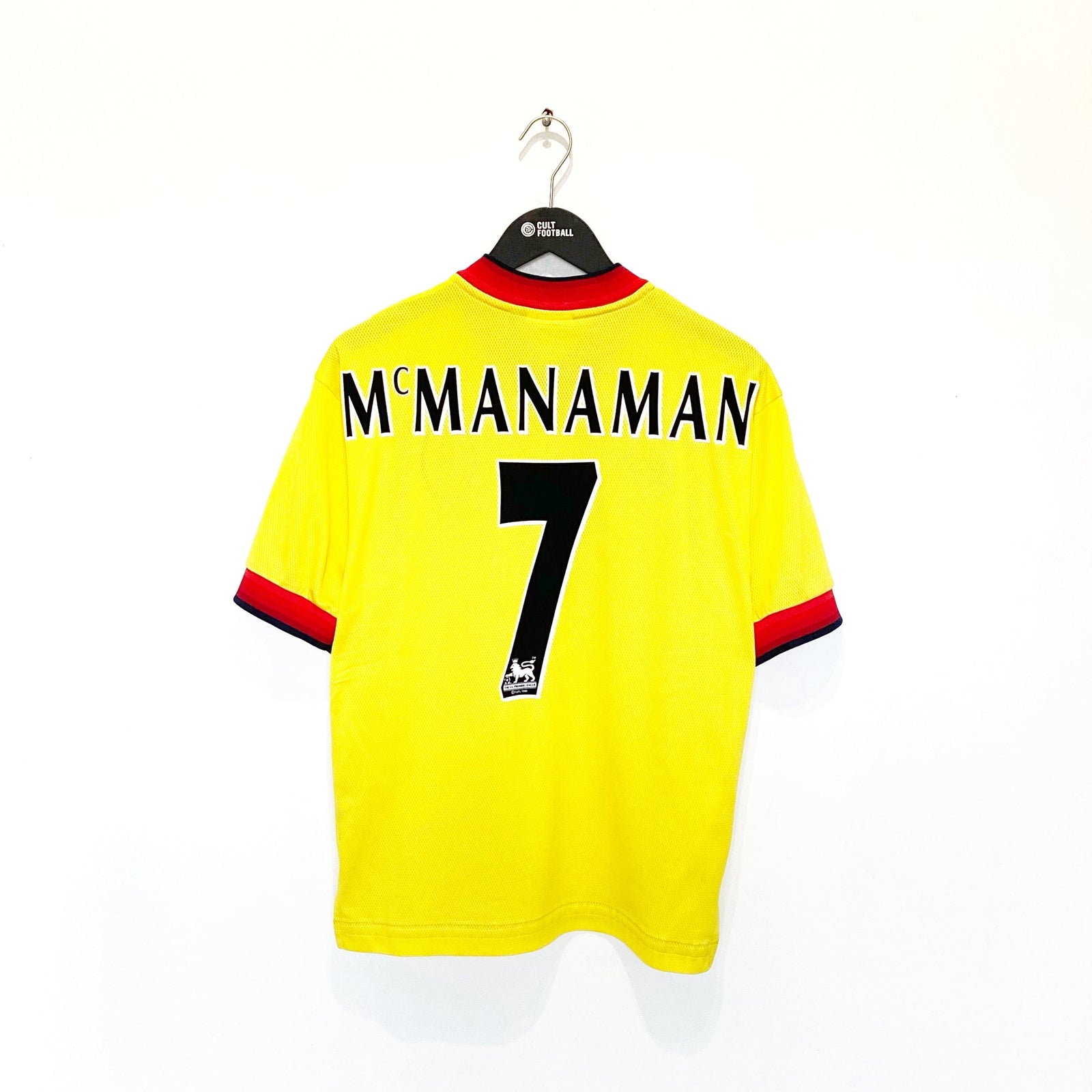 1997/99 McMANAMAN #7 Liverpool Vintage Reebok Away Football Shirt Jersey (S)