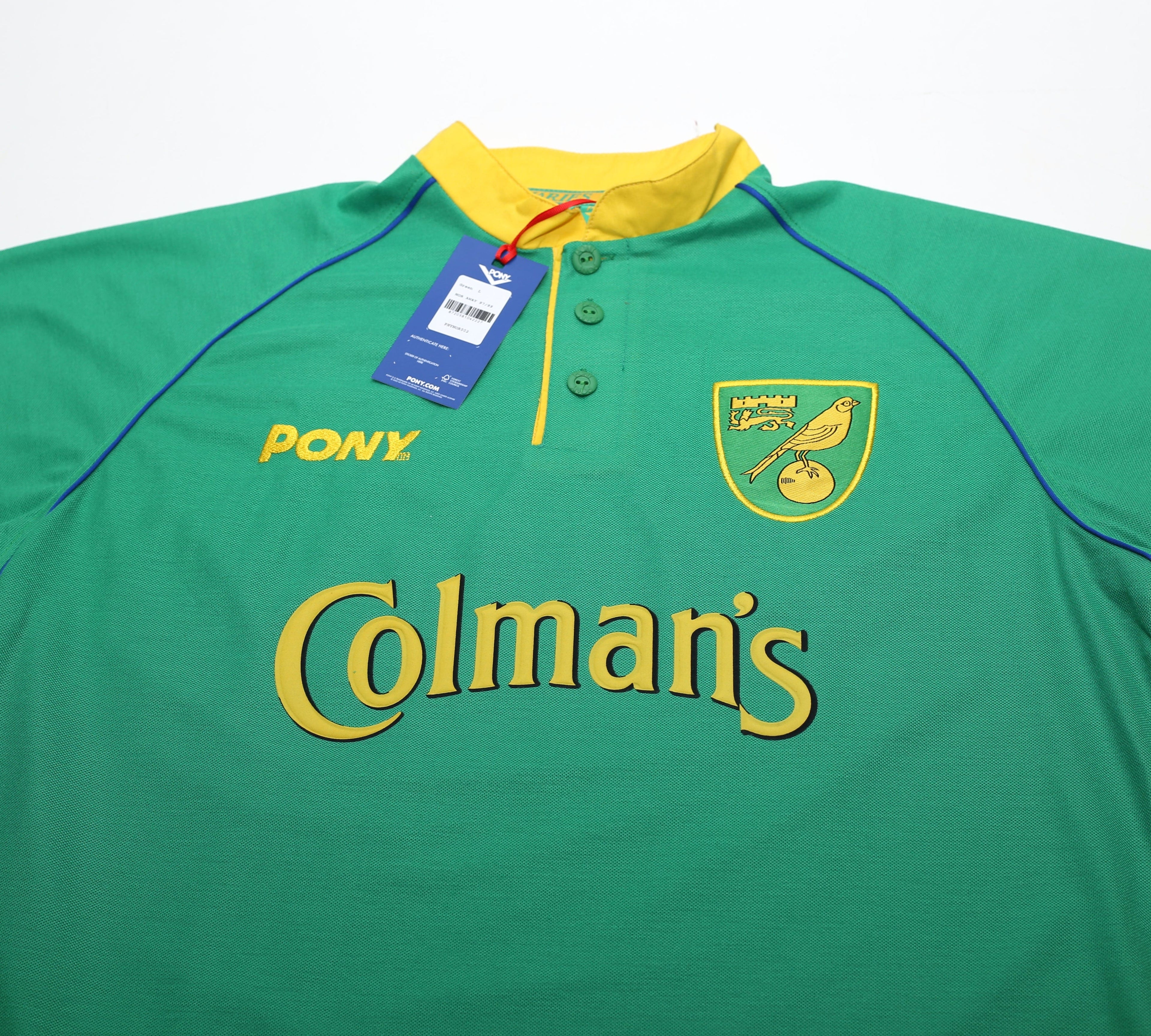 1997/99 NORWICH CITY Retro PONY Reissue Away Football Shirt