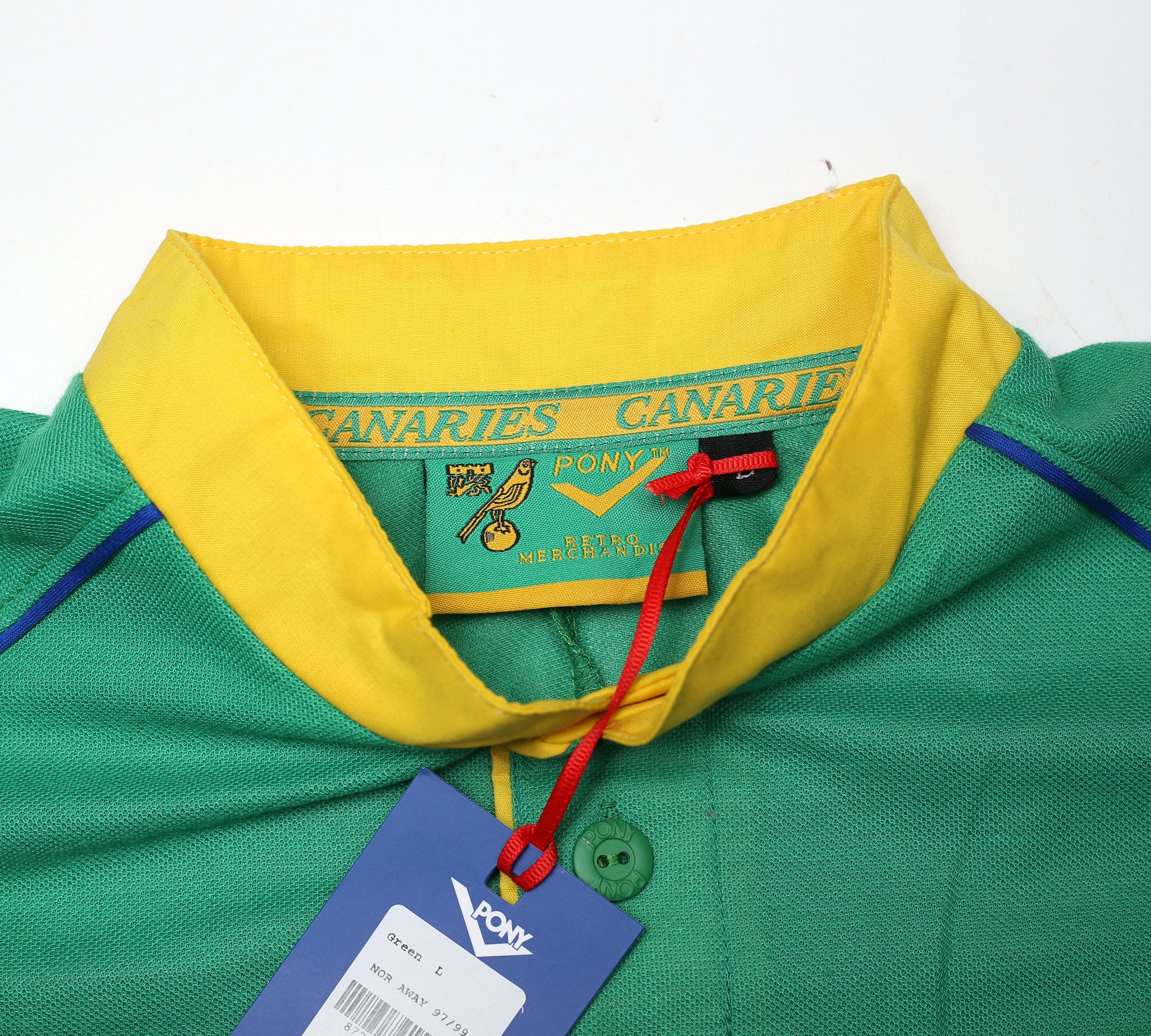 1997/99 NORWICH CITY Retro PONY Reissue Away Football Shirt