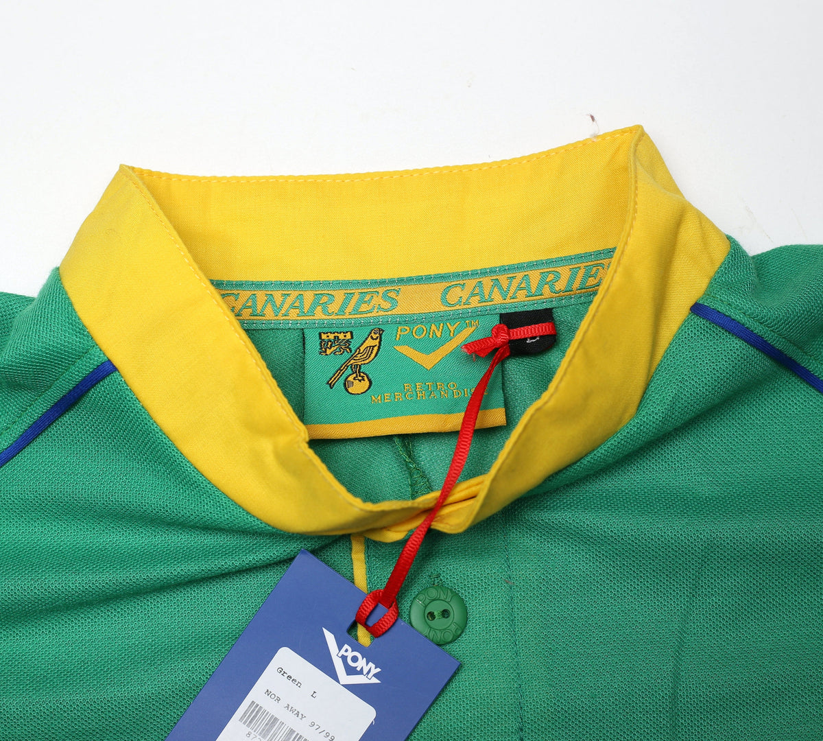 1997/99 NORWICH CITY Retro PONY Reissue Away Football Shirt