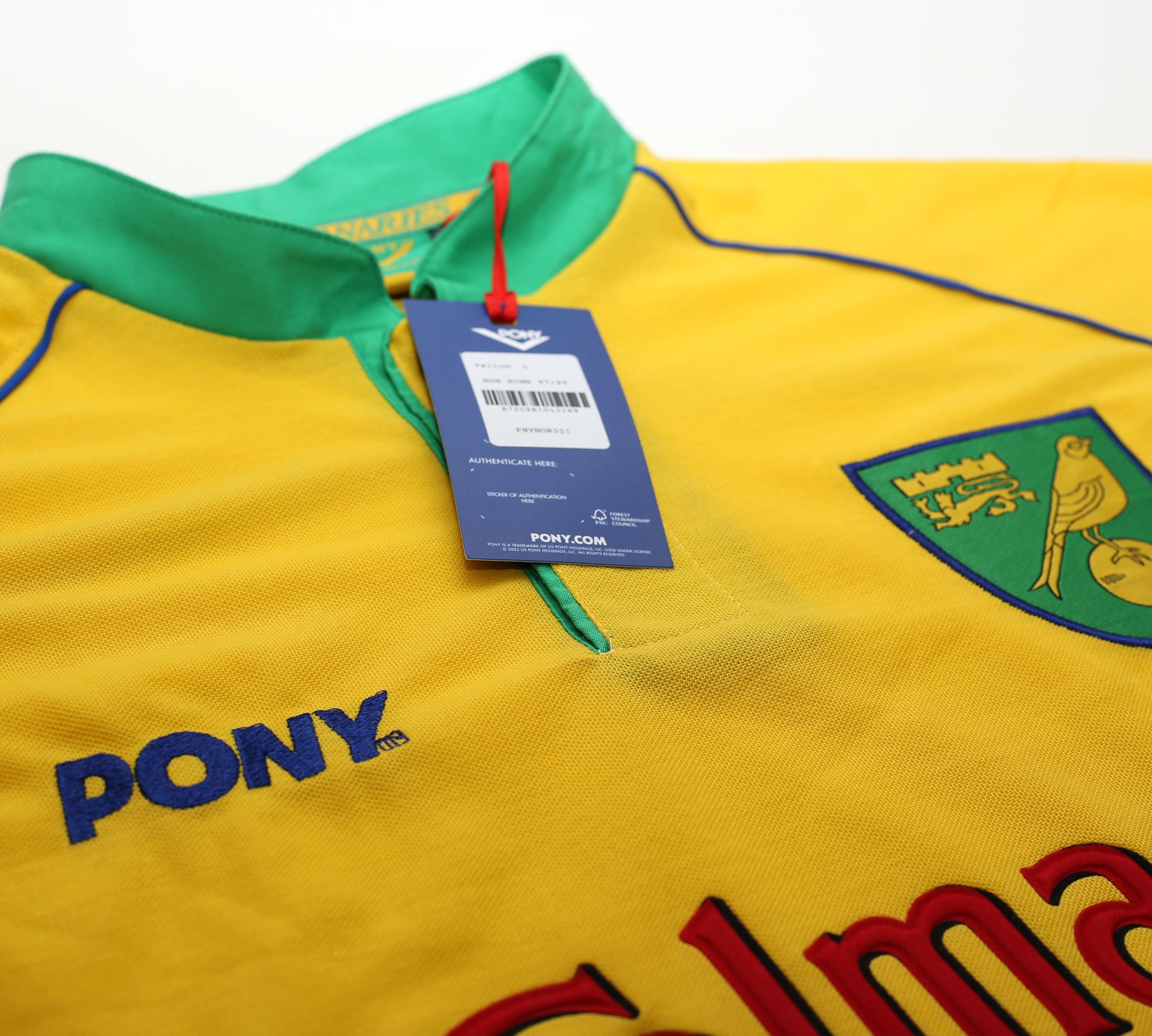 1997/99 NORWICH CITY Retro PONY Reissue Home Football Shirt