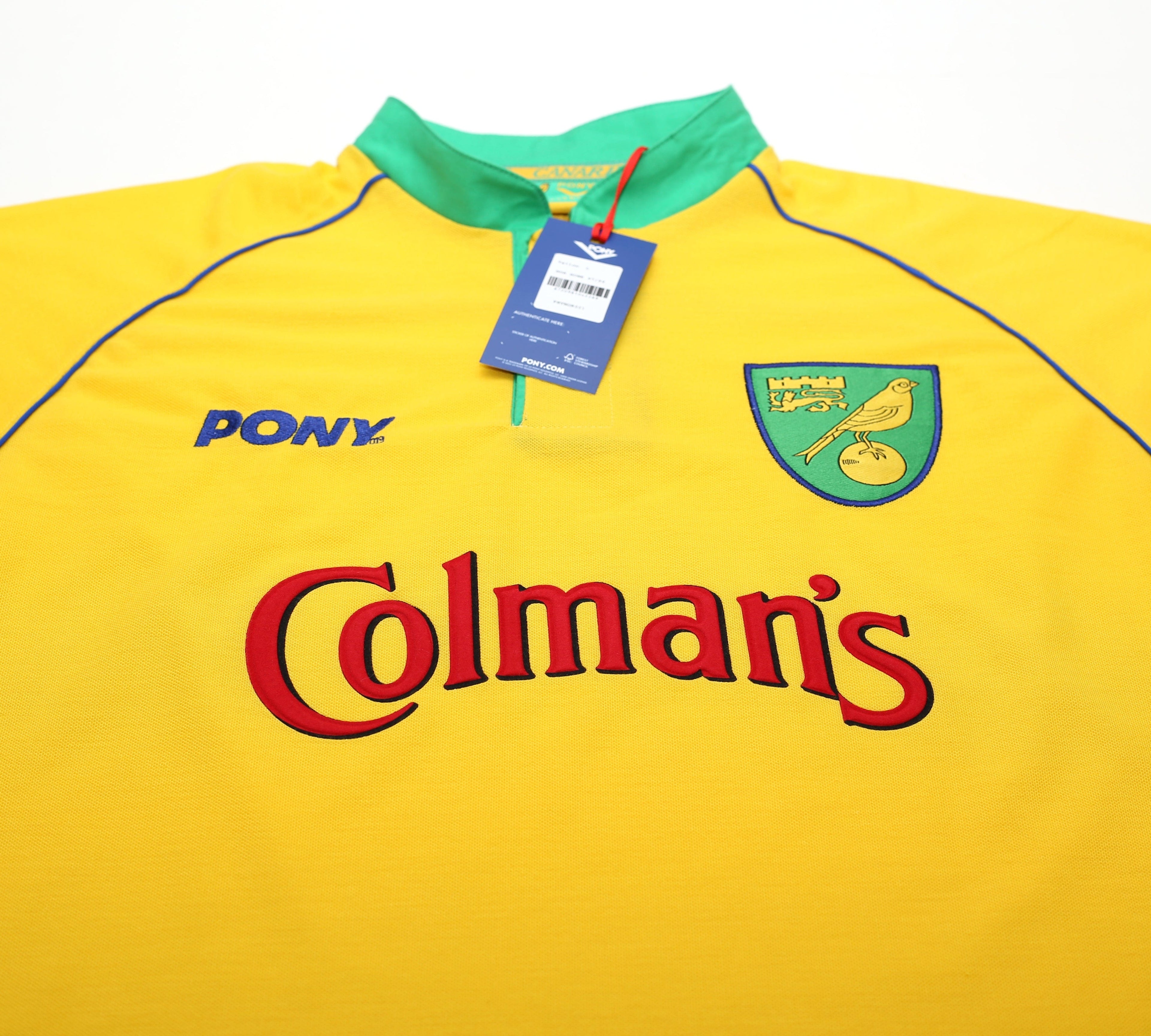 1997/99 NORWICH CITY Retro PONY Reissue Home Football Shirt