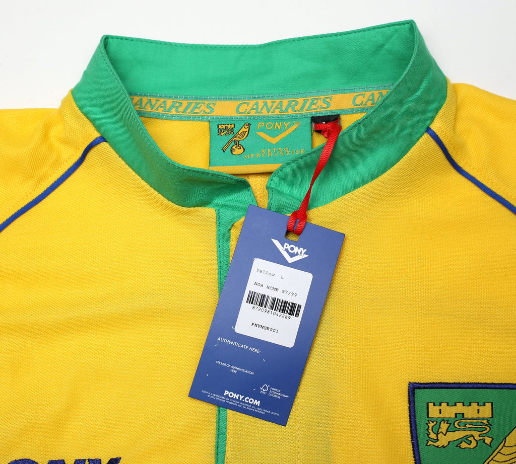 1997/99 NORWICH CITY Retro PONY Reissue Home Football Shirt