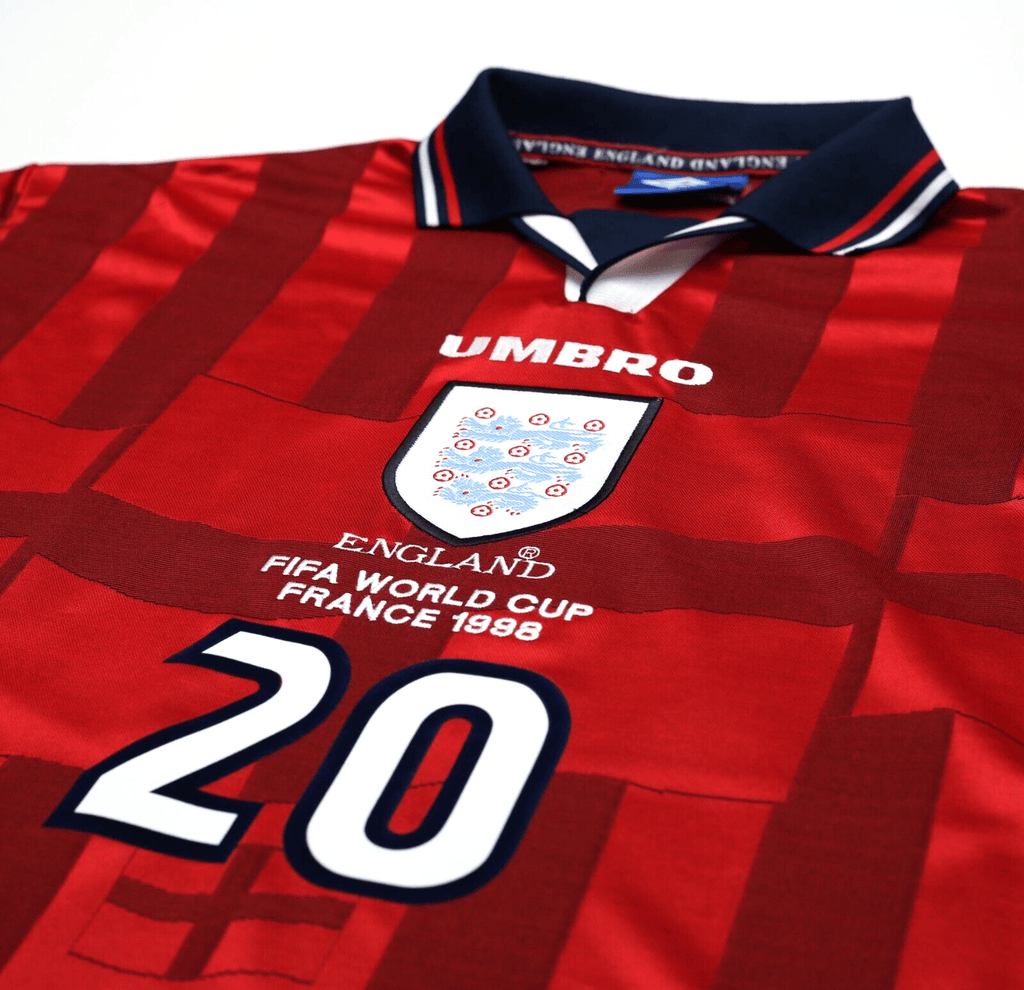 1997/99 OWEN #20 England Vintage Umbro Away Football Shirt (M) World Cup 98
