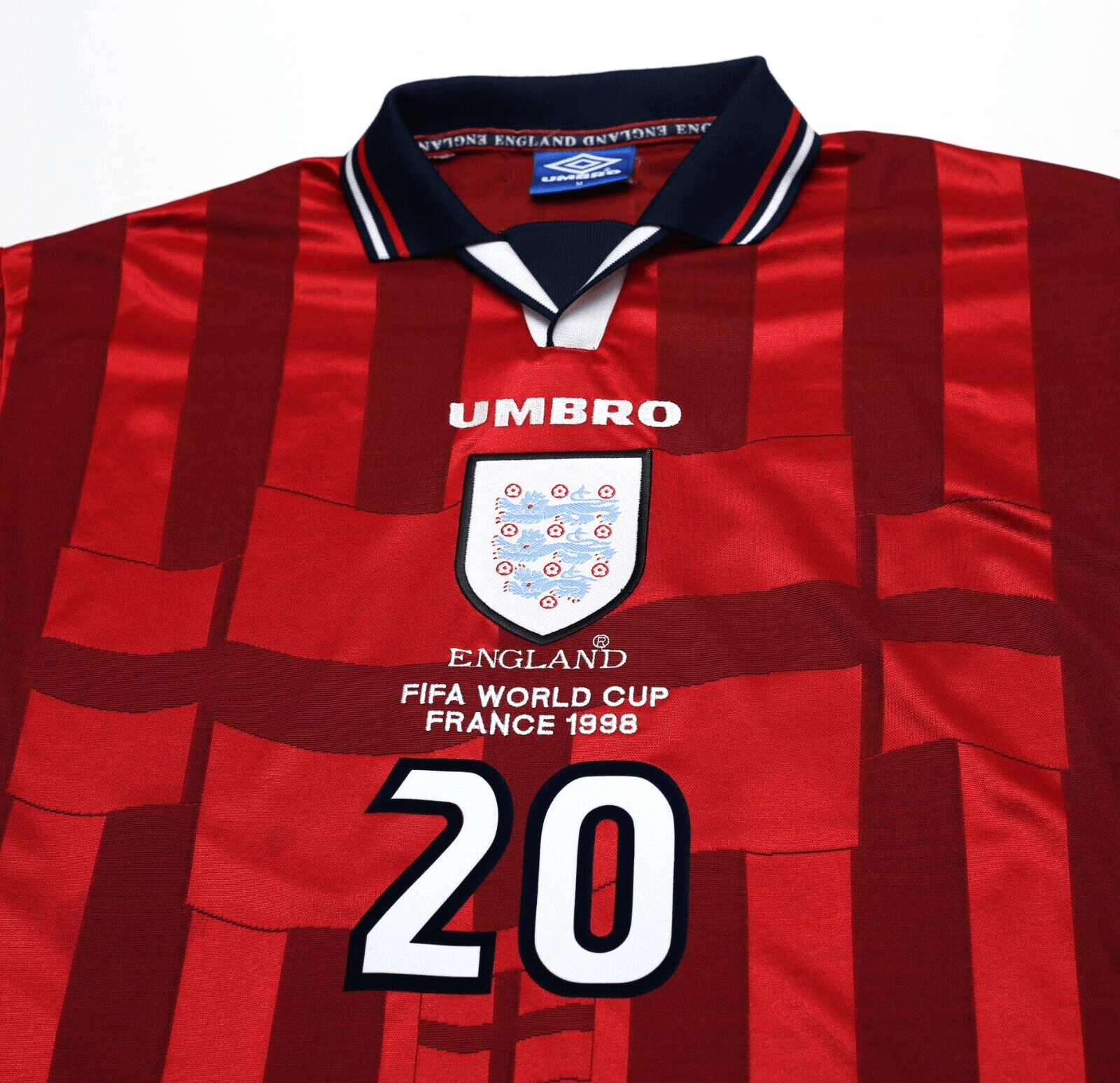 1997/99 OWEN #20 England Vintage Umbro Away Football Shirt (M) World Cup 98