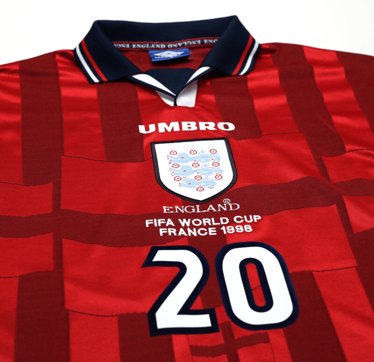 1997/99 OWEN #20 England Vintage Umbro Away Football Shirt (M) World Cup 98