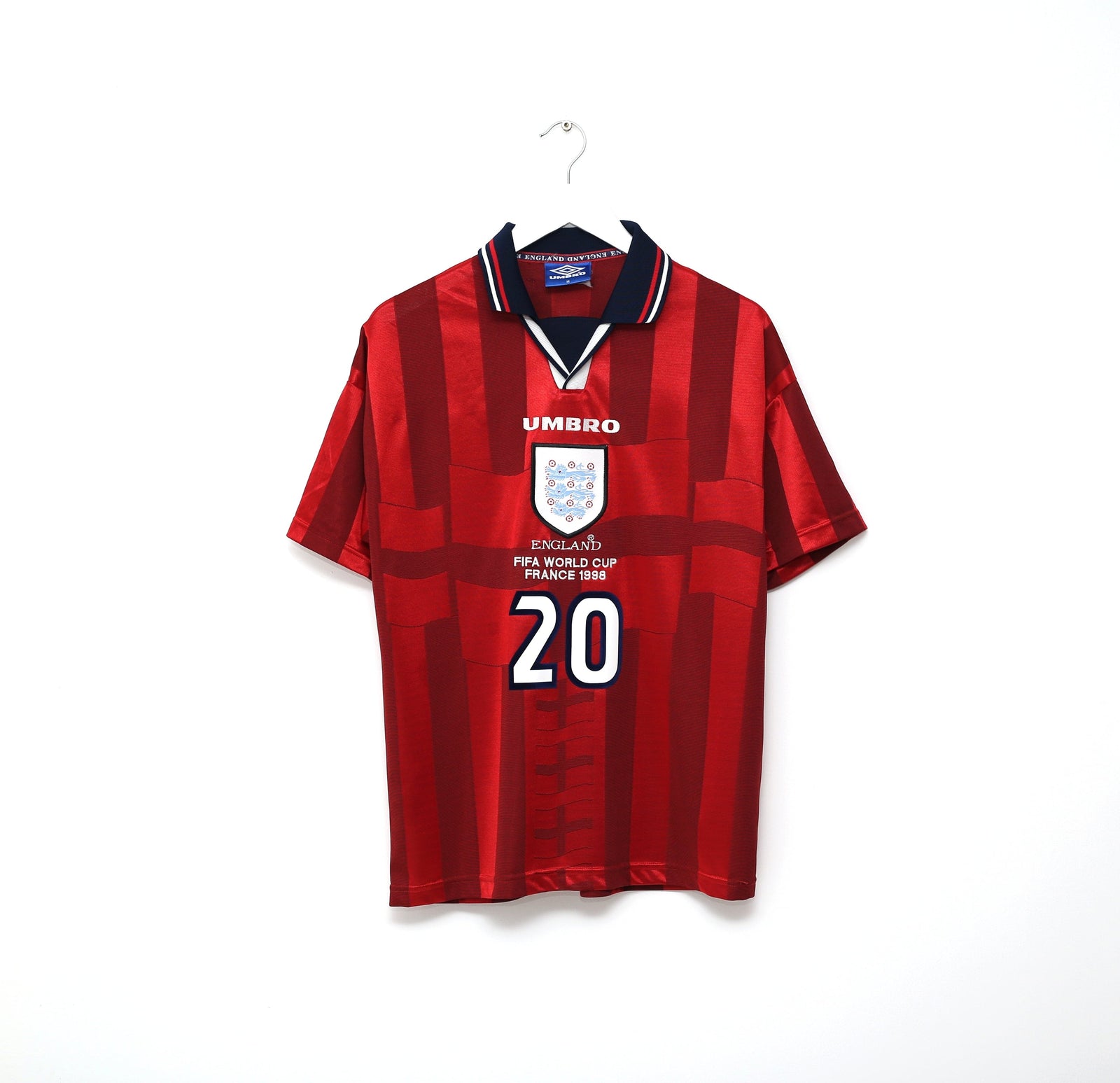 1997/99 OWEN #20 England Vintage Umbro Away Football Shirt (M) World Cup 98