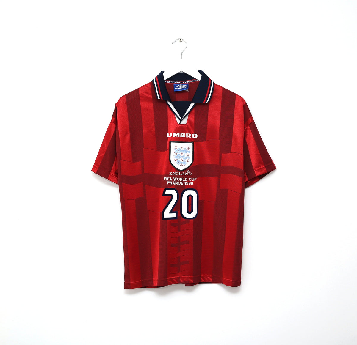 1997/99 OWEN #20 England Vintage Umbro Away Football Shirt (M) World Cup 98