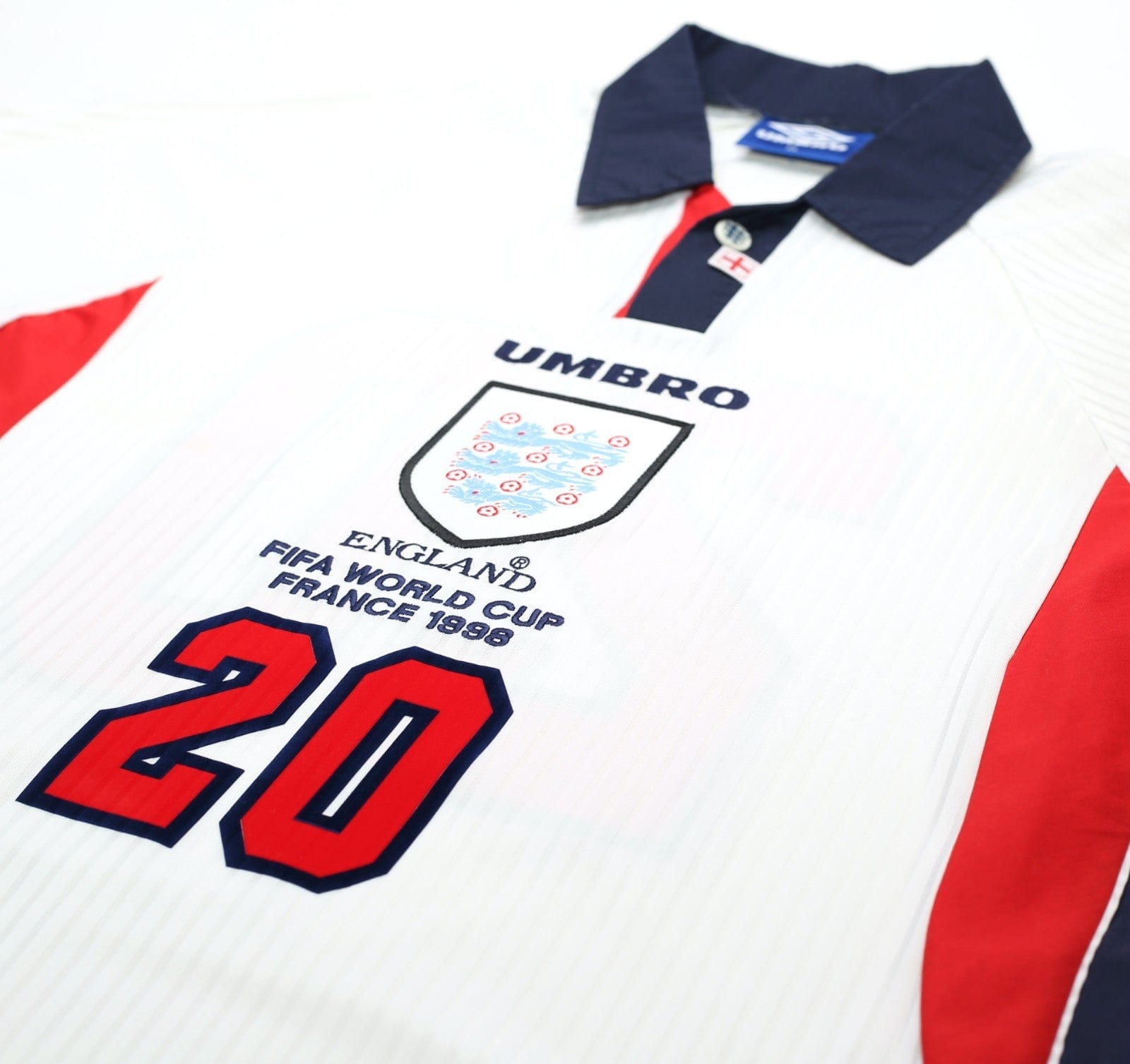 1997/99 OWEN #20 England Vintage Umbro Home Football Shirt (L/XL) France WC 98