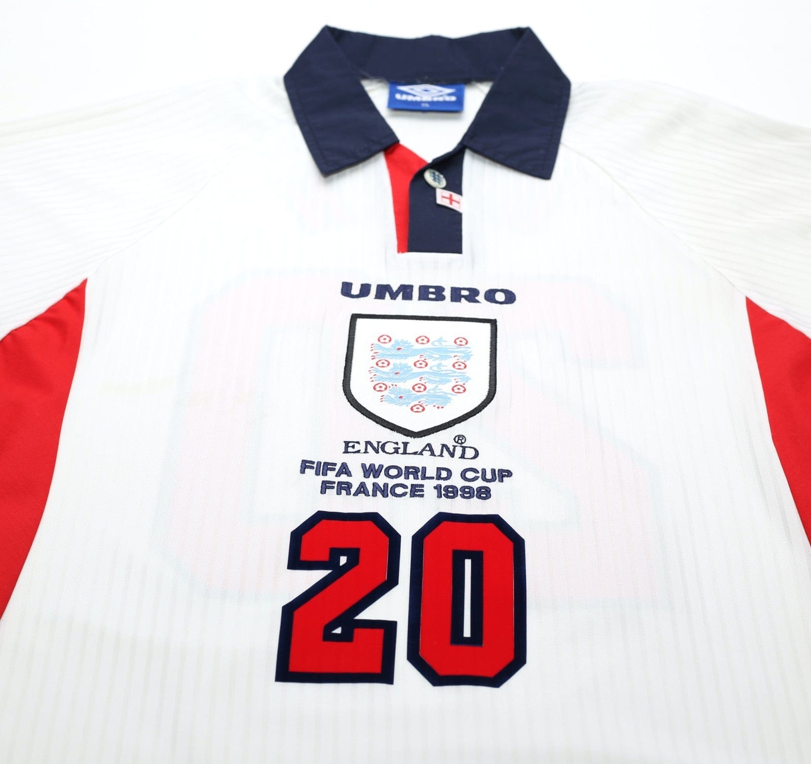 1997/99 OWEN #20 England Vintage Umbro Home Football Shirt (L/XL) France WC 98
