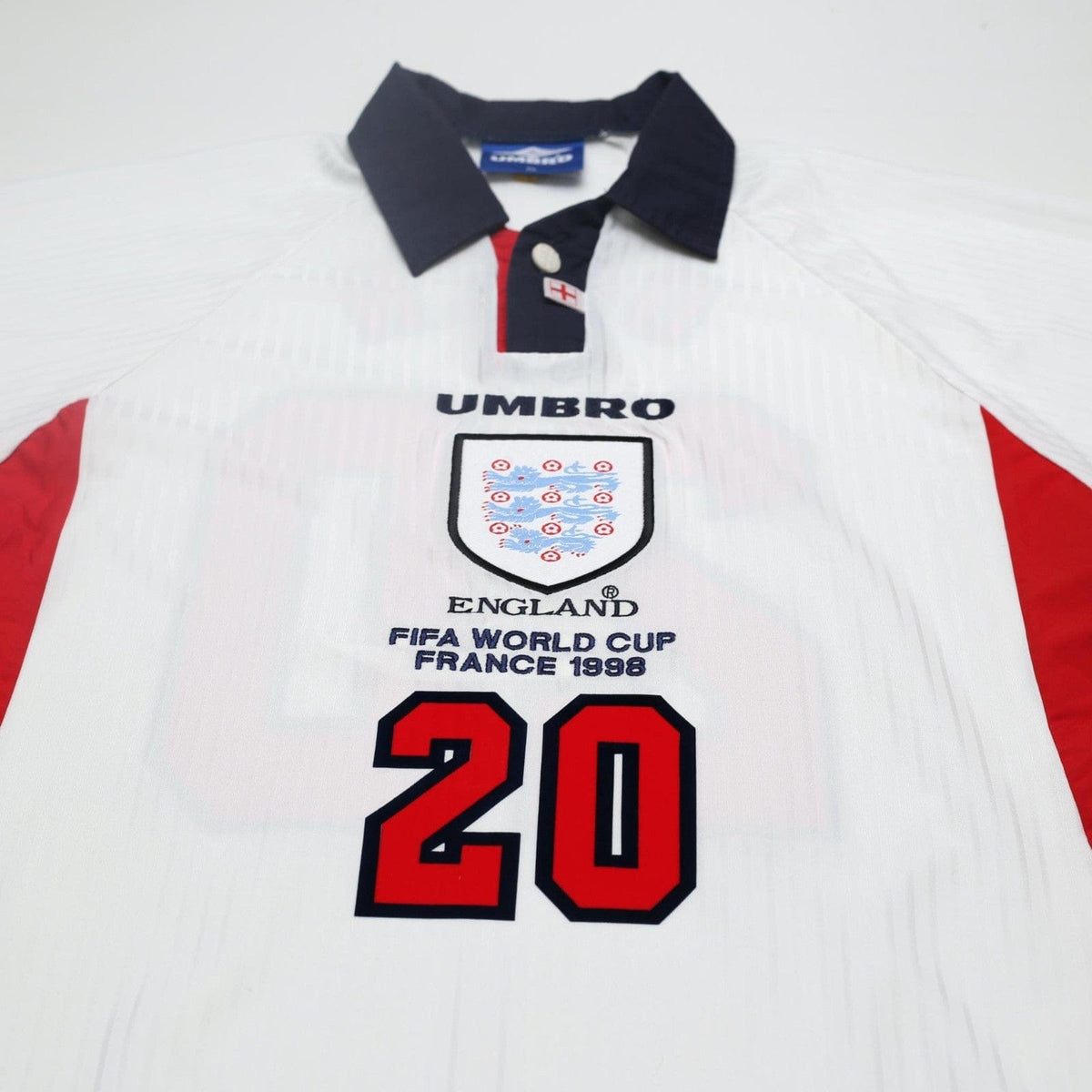 1997/99 Owen #20 England Vintage Umbro Home Football Shirt (L/XL) WC 1998