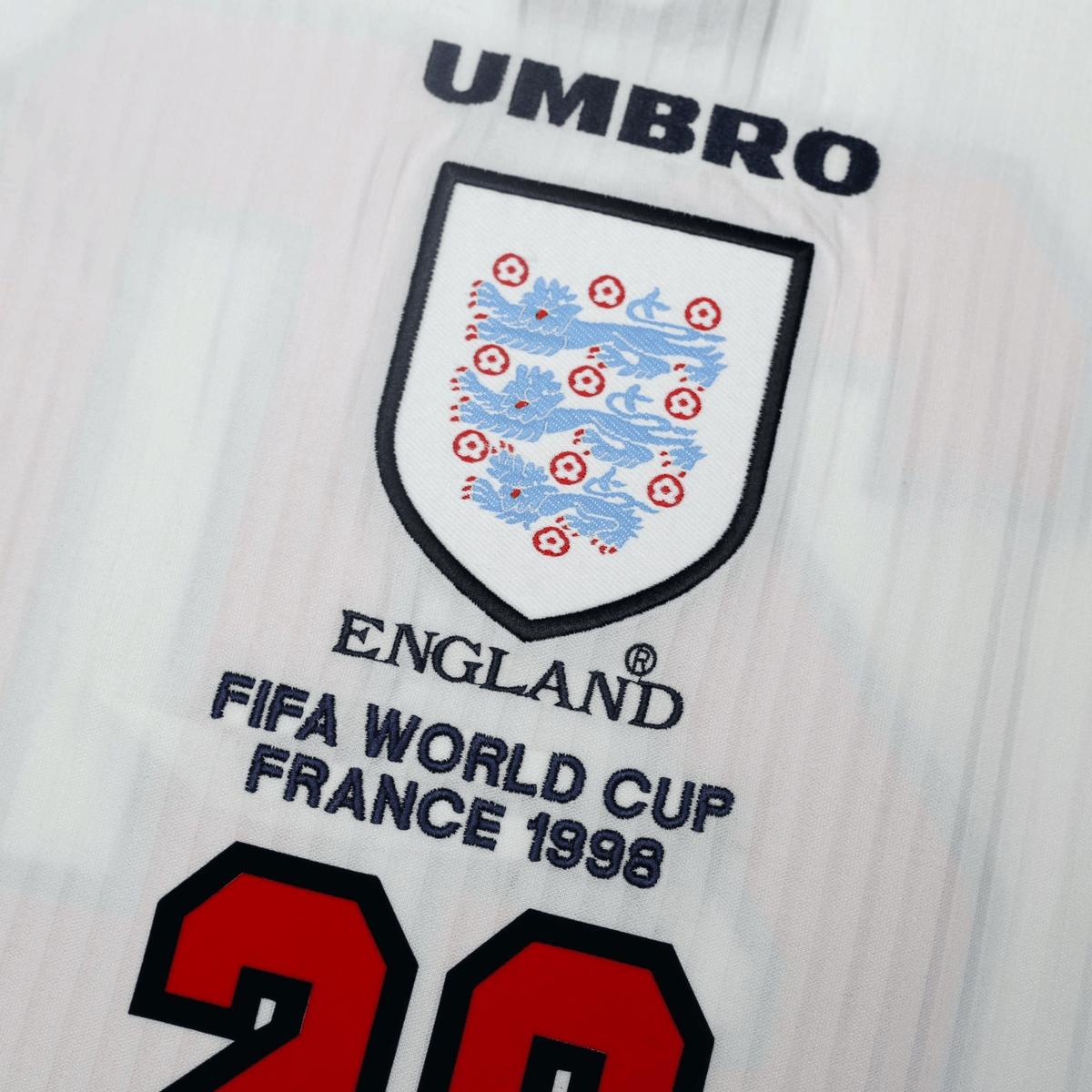 1997/99 Owen #20 England Vintage Umbro Home Football Shirt (L/XL) WC 1998