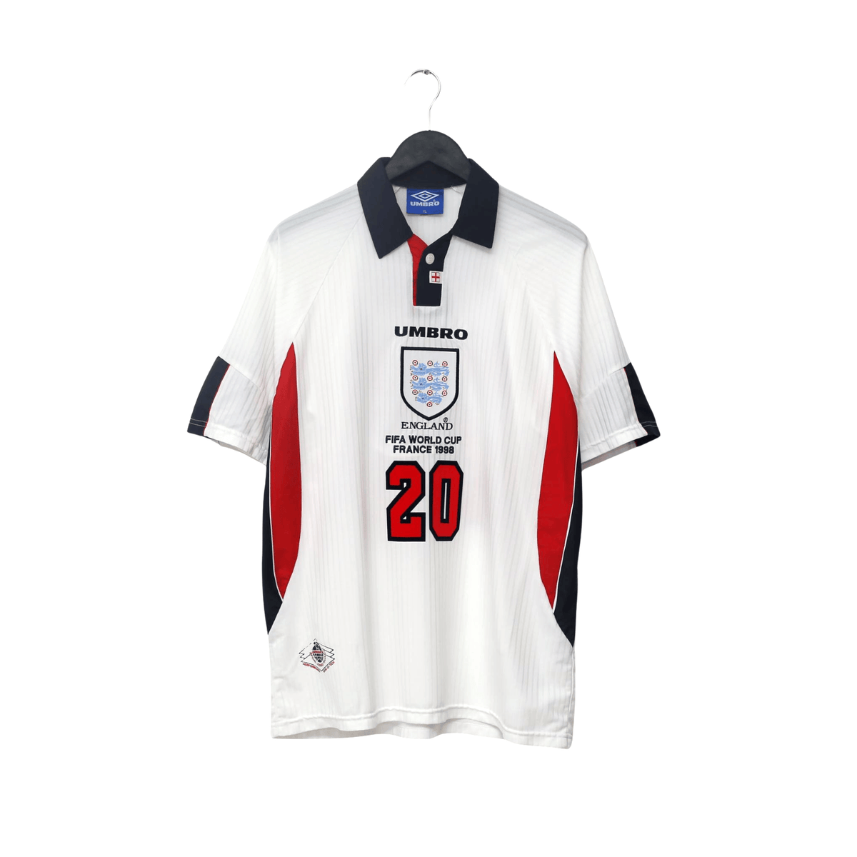 1997/99 Owen #20 England Vintage Umbro Home Football Shirt (L/XL) WC 1998