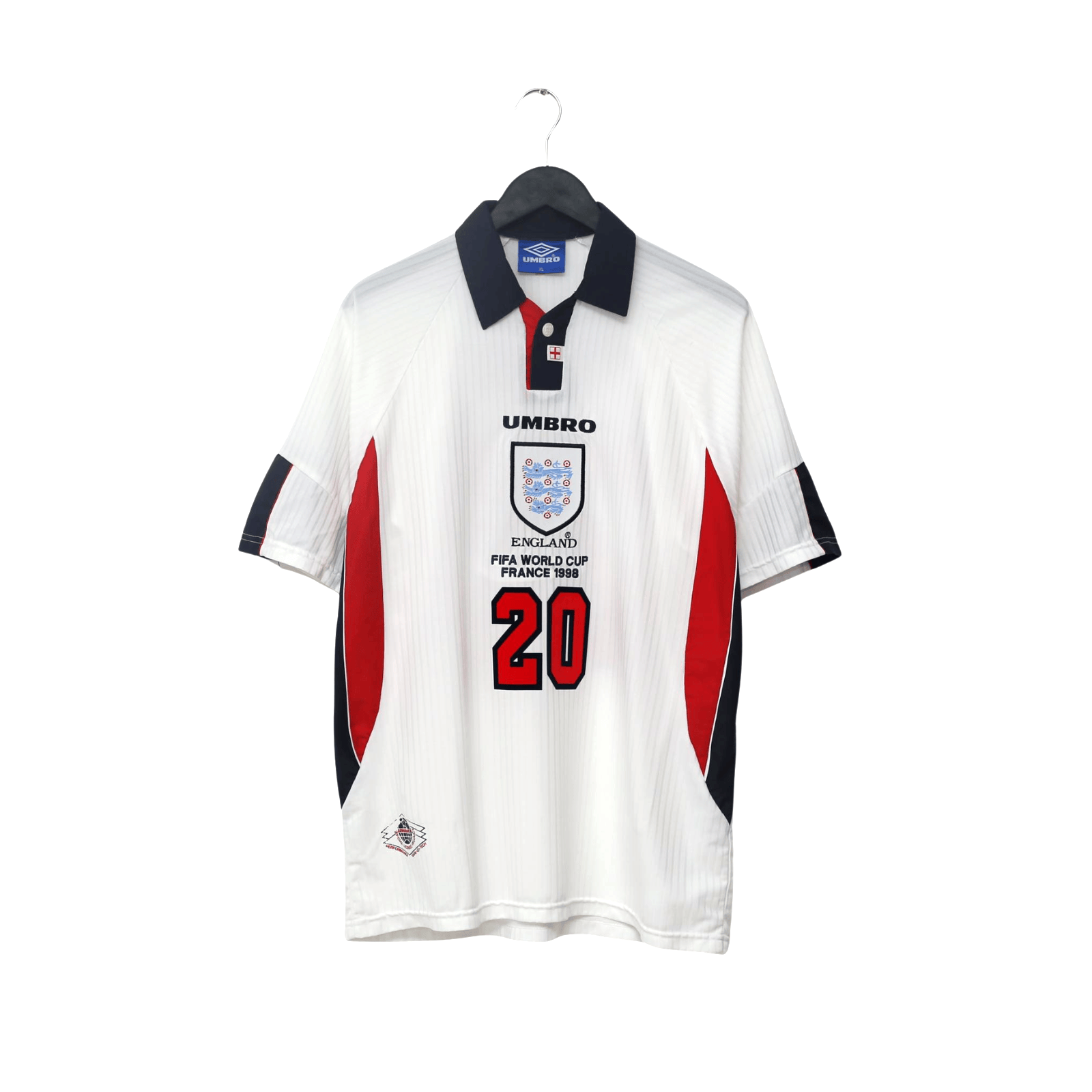 1997/99 Owen #20 England Vintage Umbro Home Football Shirt (L/XL) WC 1998