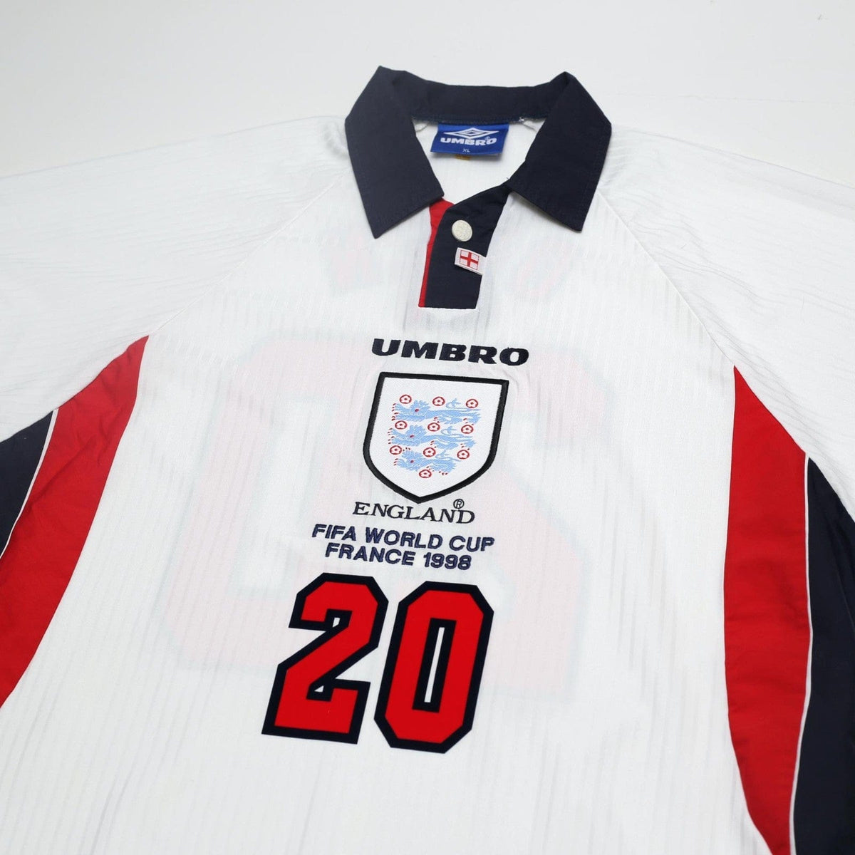 1997/99 Owen #20 England Vintage Umbro Home Football Shirt (L/XL) WC 1998