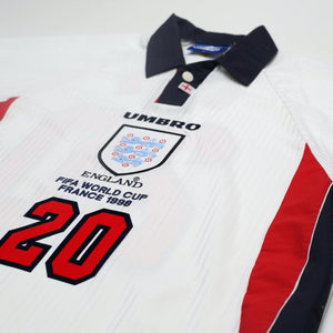 1997/99 Owen #20 England Vintage Umbro Home Football Shirt (L/XL) WC 1998