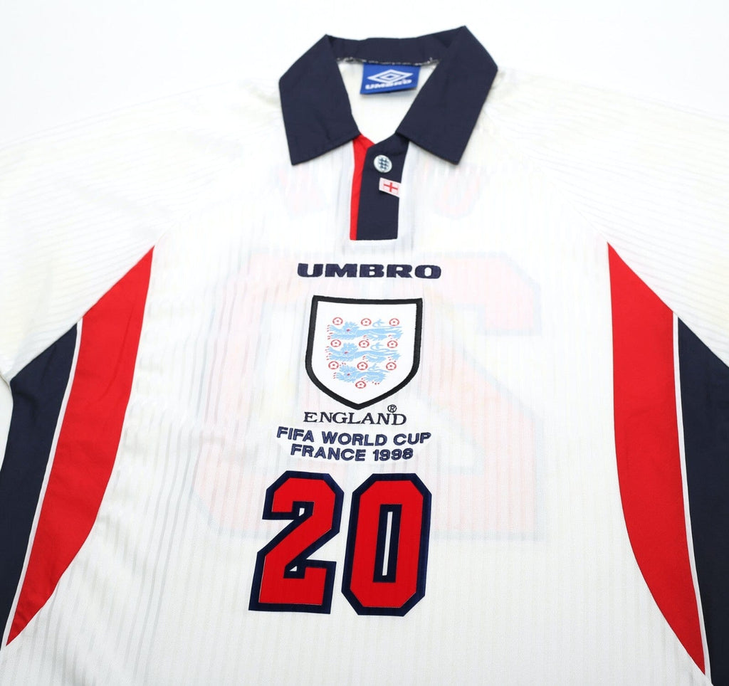 1997/99 OWEN #20 England Vintage Umbro Home Football Shirt (M/L) France WC 98