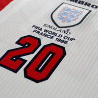 1997/99 Owen #20 England Vintage Umbro Home Football Shirt (M/L) WC 1998