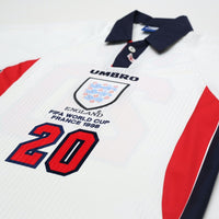 1997/99 Owen #20 England Vintage Umbro Home Football Shirt (M/L) WC 1998