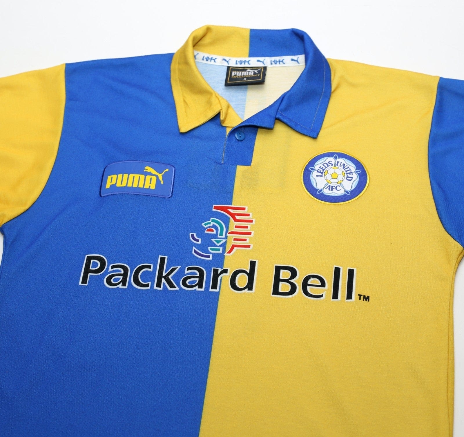 1997/99 RADEBE #5 Leeds United Vintage PUMA Away Football Shirt (S/M)
