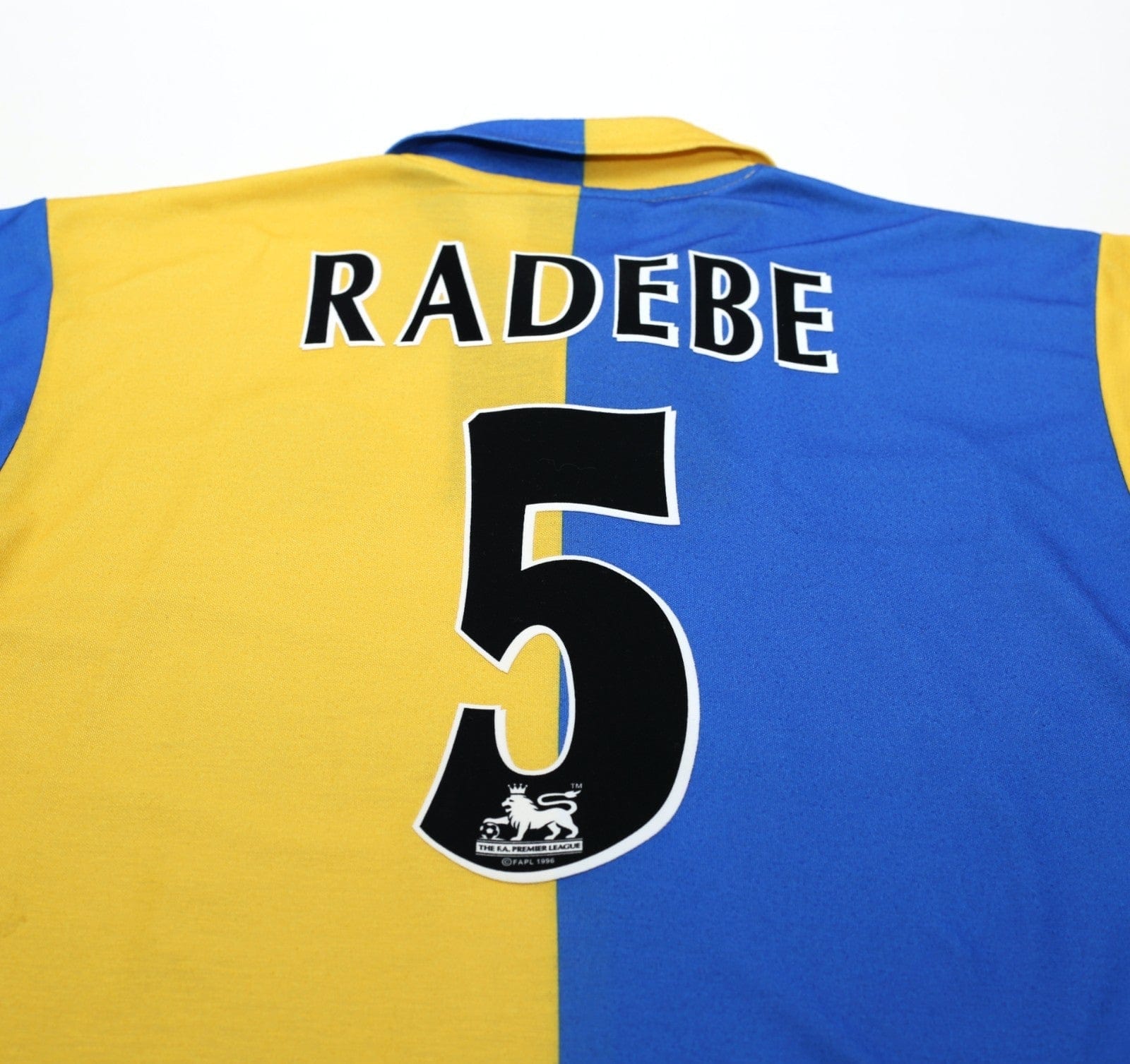 1997/99 RADEBE #5 Leeds United Vintage PUMA Away Football Shirt (S/M)