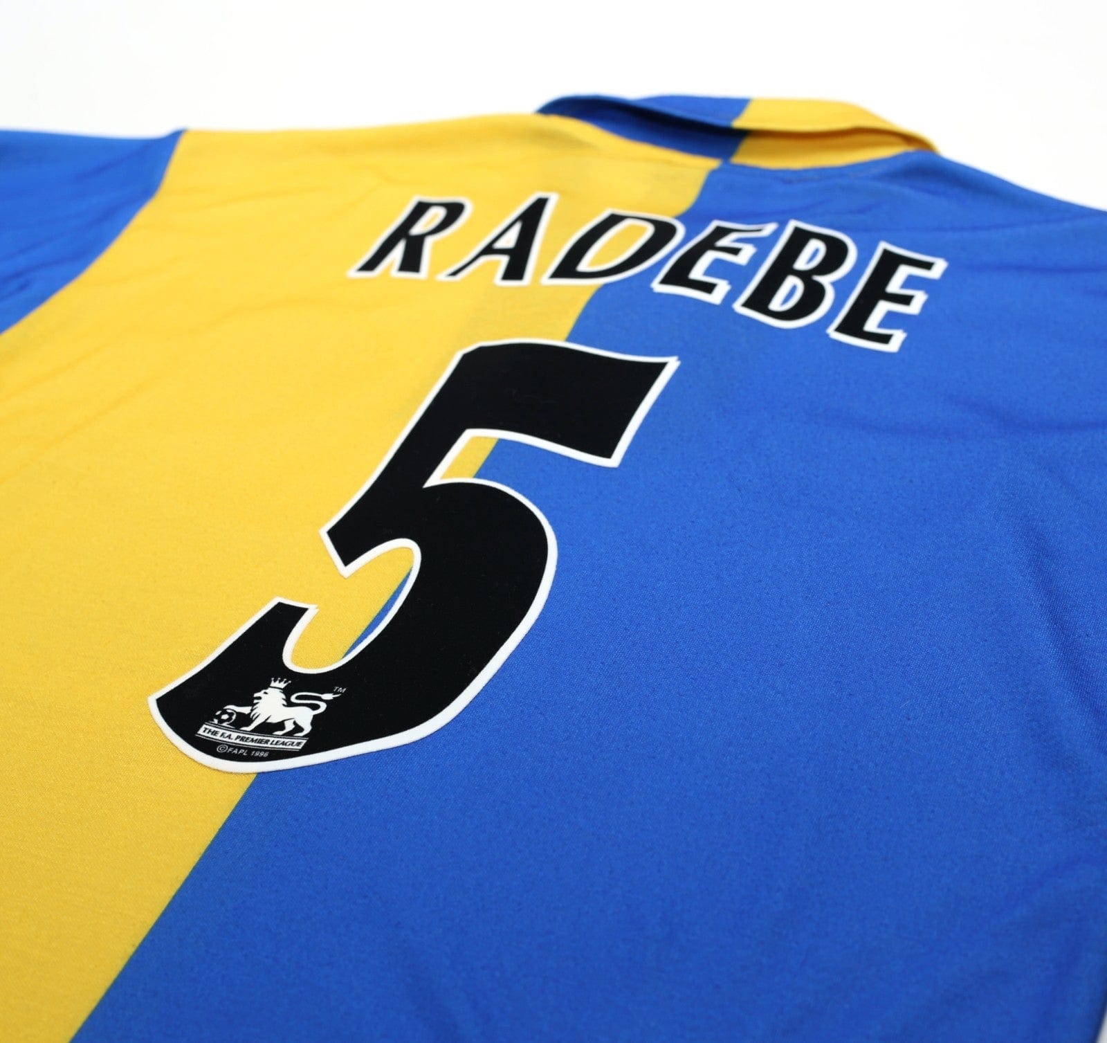 1997/99 RADEBE #5 Leeds United Vintage PUMA Away Football Shirt (S/M)