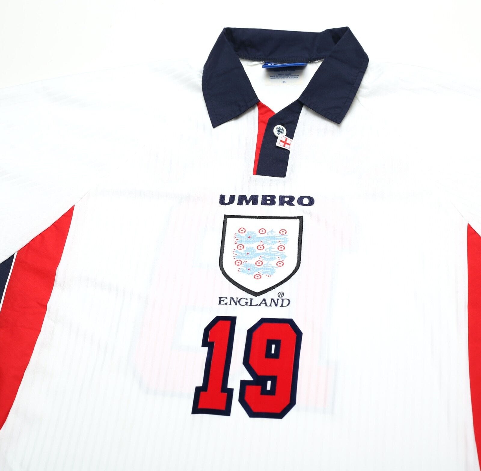 1997/99 SCHOLES #19 England Vintage Umbro Home Football Shirt (XXL