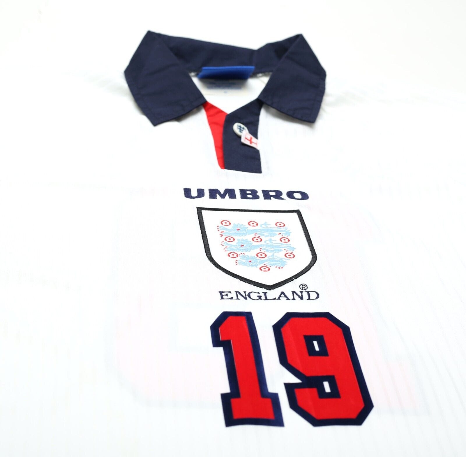 1997/99 SCHOLES #19 England Vintage Umbro Home Football Shirt (XXL