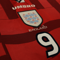 1997/99 Shearer #9 England Vintage Umbro Away Football Shirt (L) Le Tournoi