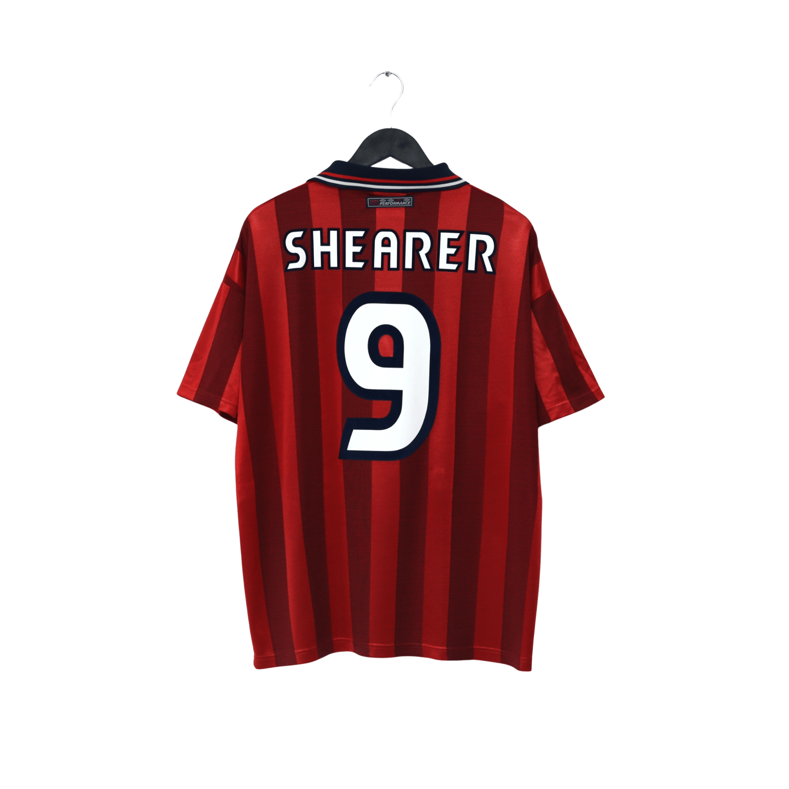 1997/99 Shearer #9 England Vintage Umbro Away Football Shirt (L) Le Tournoi