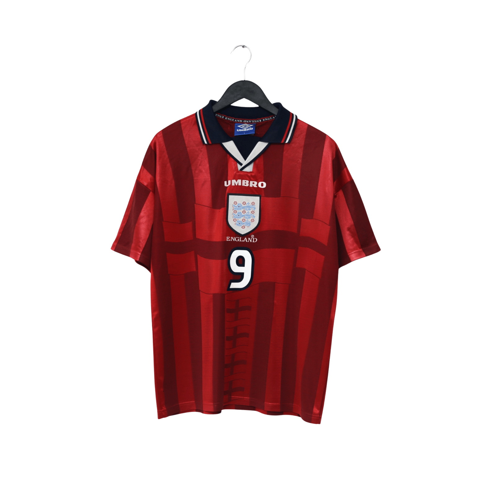 1997/99 Shearer #9 England Vintage Umbro Away Football Shirt (L) Le Tournoi
