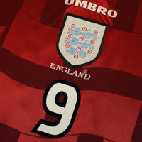1997/99 Shearer #9 England Vintage Umbro Away Football Shirt (L) Le Tournoi