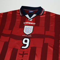 1997/99 Shearer #9 England Vintage Umbro Away Football Shirt (L) Le Tournoi