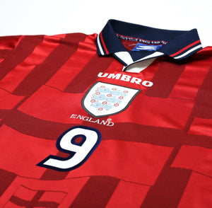 1997/99 SHEARER #9 England Vintage Umbro Away Football Shirt (M) Le Tournoi