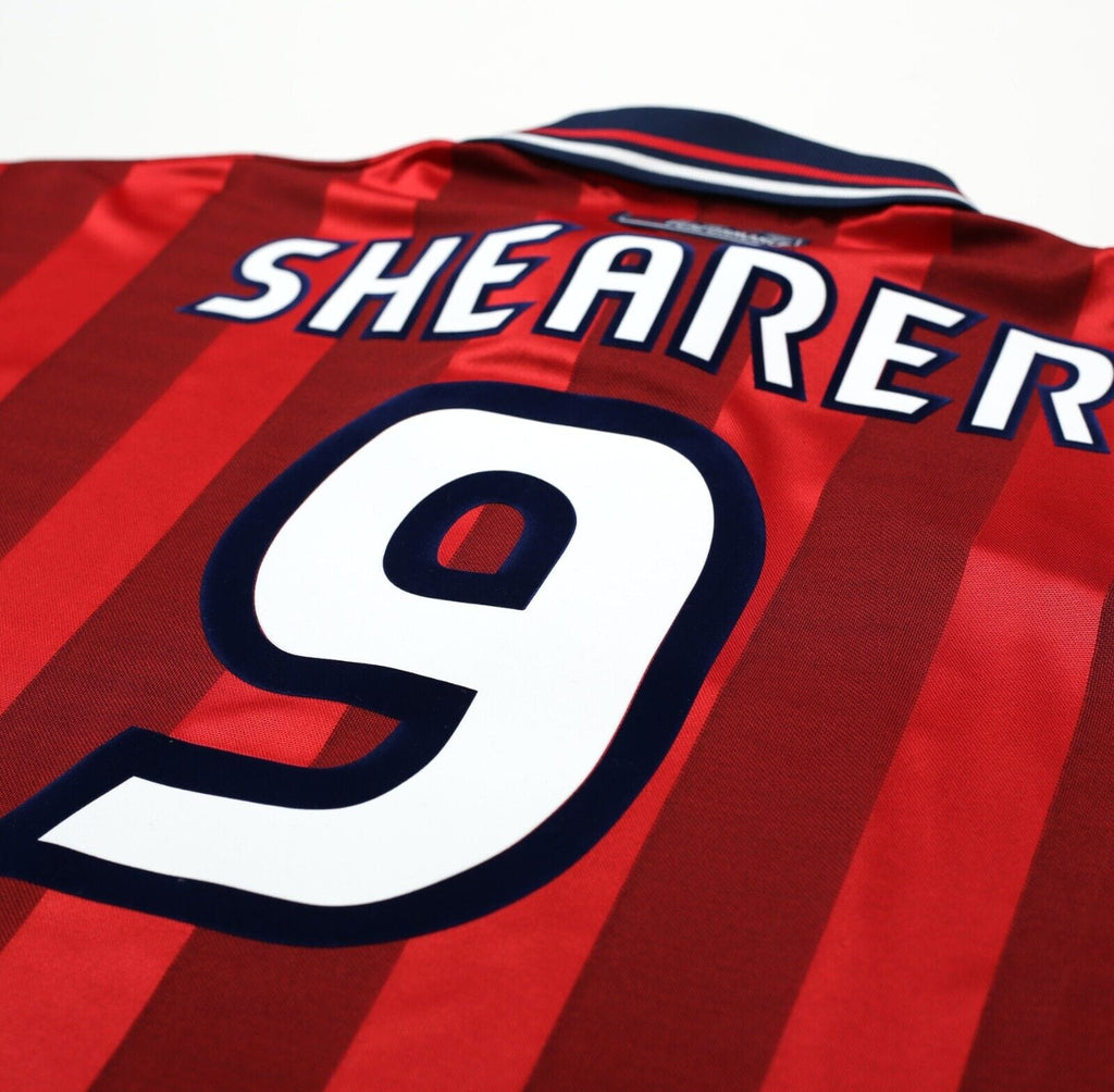 1997/99 SHEARER #9 England Vintage Umbro Away Football Shirt (M) Le Tournoi
