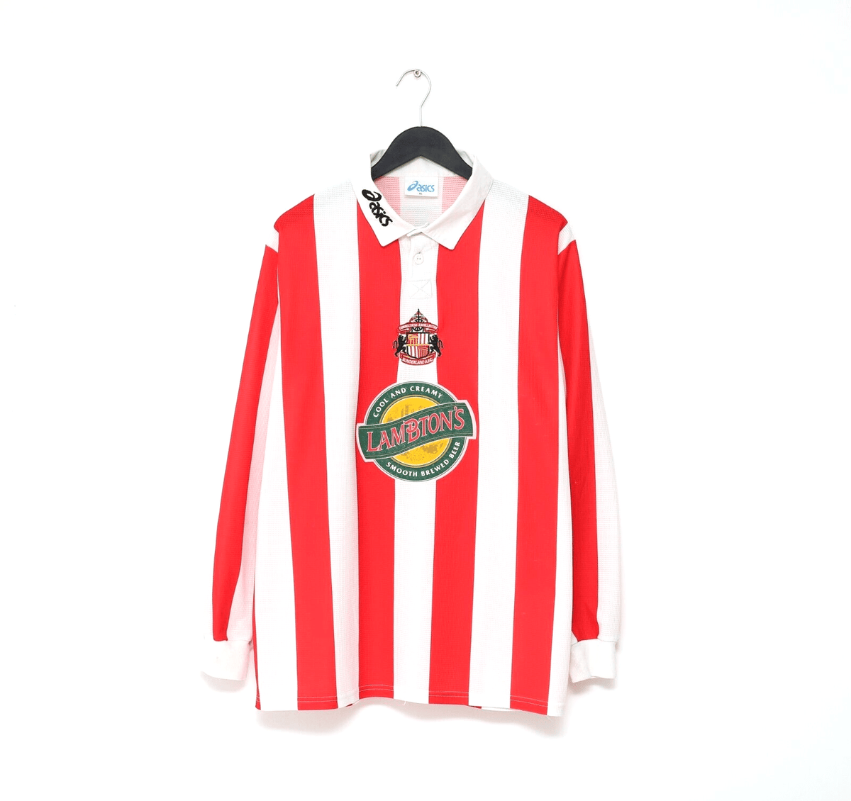 1997/99 SUNDERLAND Vintage Asics Long Sleeve Home Football Shirt Jersey (XL)