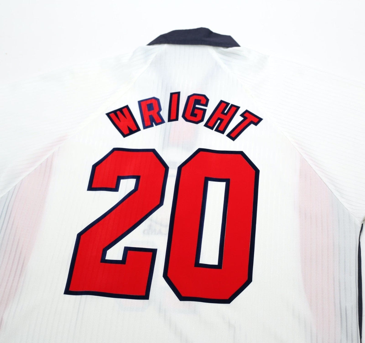 1997/99 WRIGHT #20 England Vintage Umbro Home Football Shirt (L) Le Tournoi