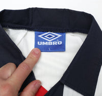 1997/99 WRIGHT #20 England Vintage Umbro Home Football Shirt (L) Le Tournoi