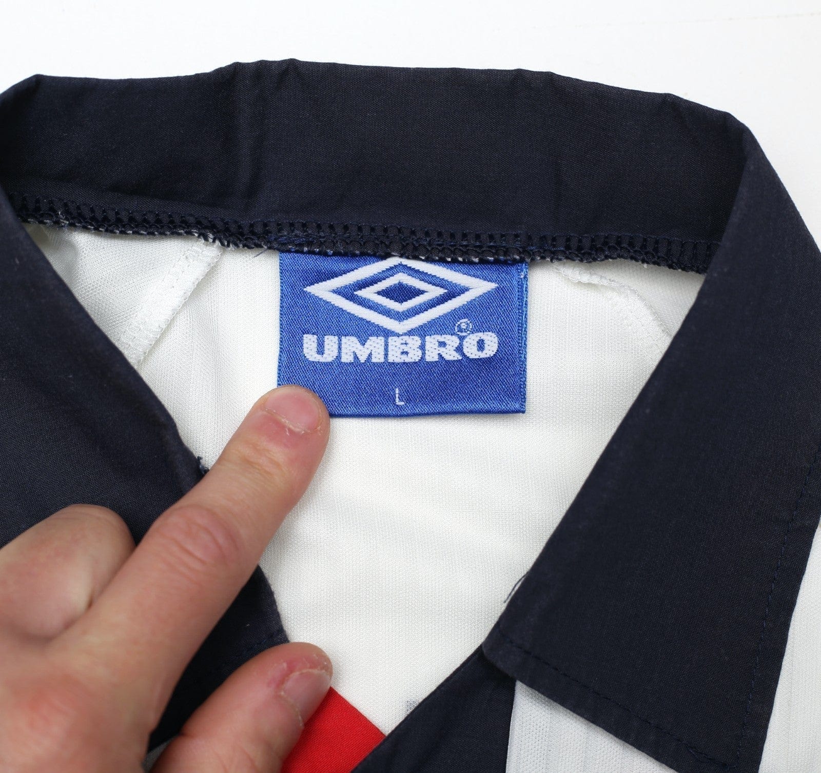 1997/99 WRIGHT #20 England Vintage Umbro Home Football Shirt (L) Le Tournoi