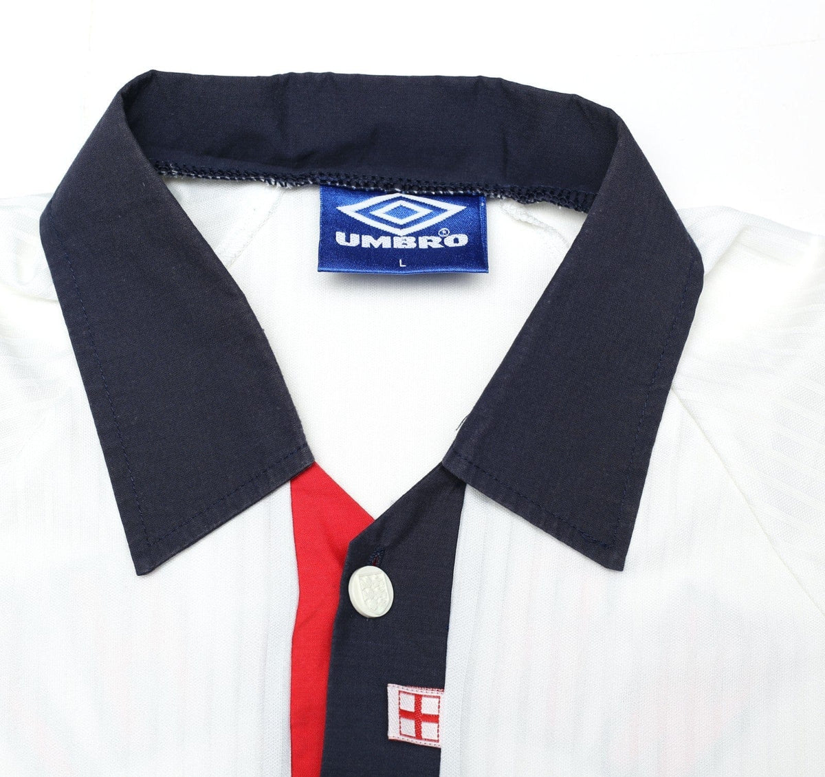 1997/99 WRIGHT #20 England Vintage Umbro Home Football Shirt (L) Le Tournoi