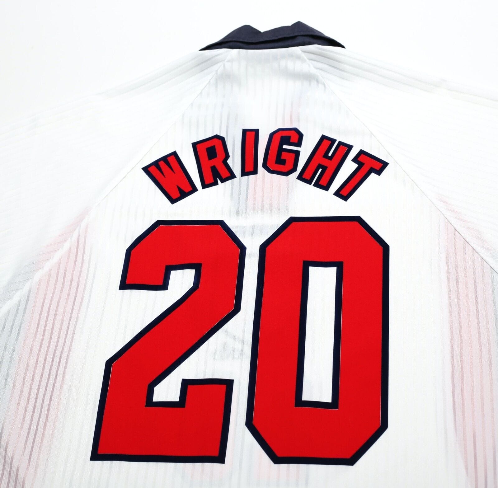 1997/99 WRIGHT #20 England Vintage Umbro Home Football Shirt (L) Le Tournoi