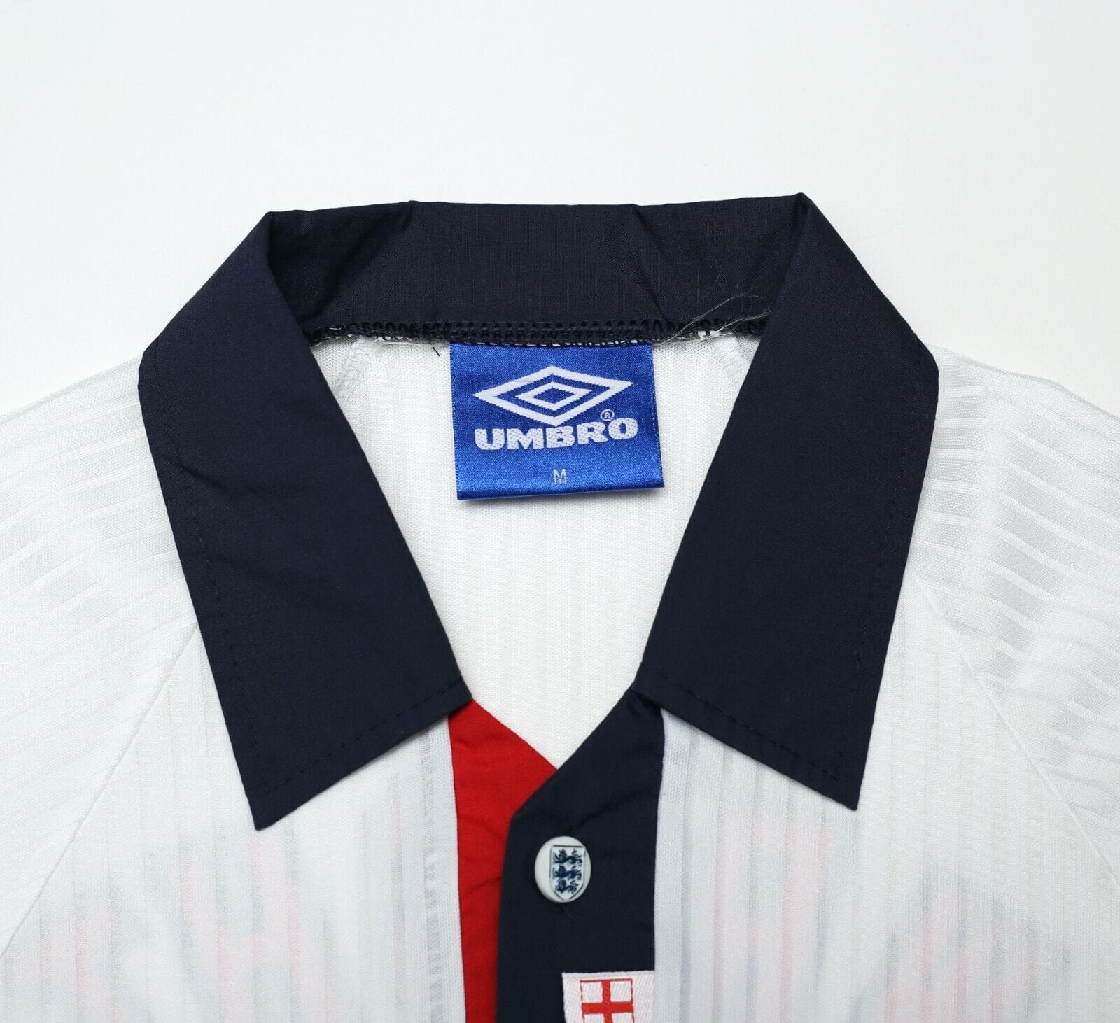 1997/99 WRIGHT #20 England Vintage Umbro Home Football Shirt (M) Le Tournoi