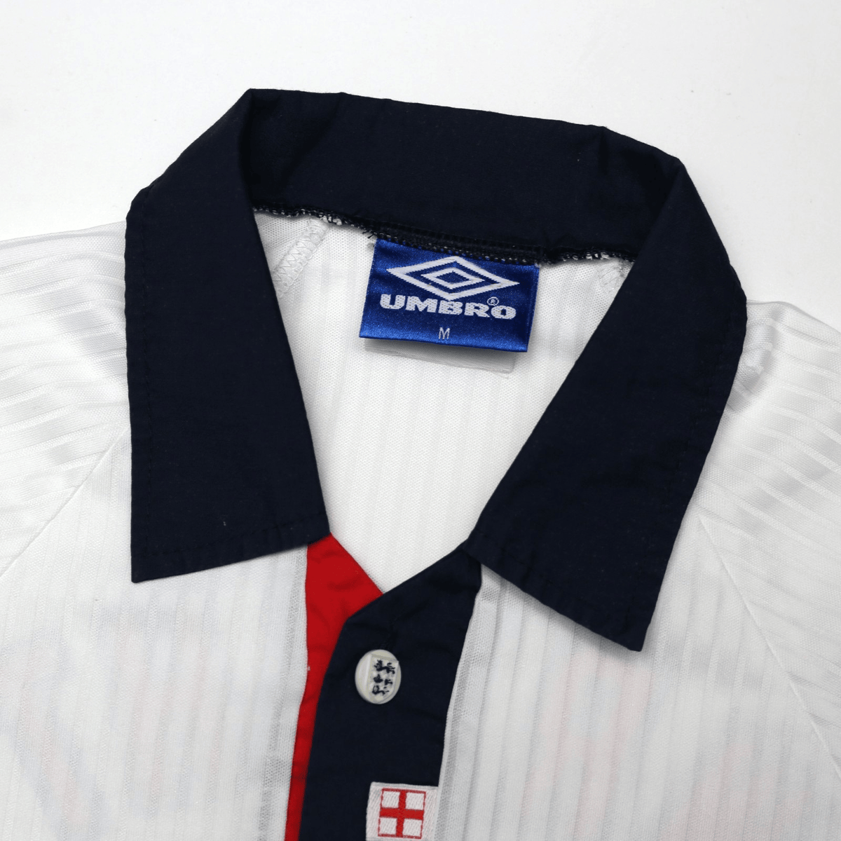 1997/99 Wright #20 England Vintage Umbro Home Football Shirt (M) WC 1998