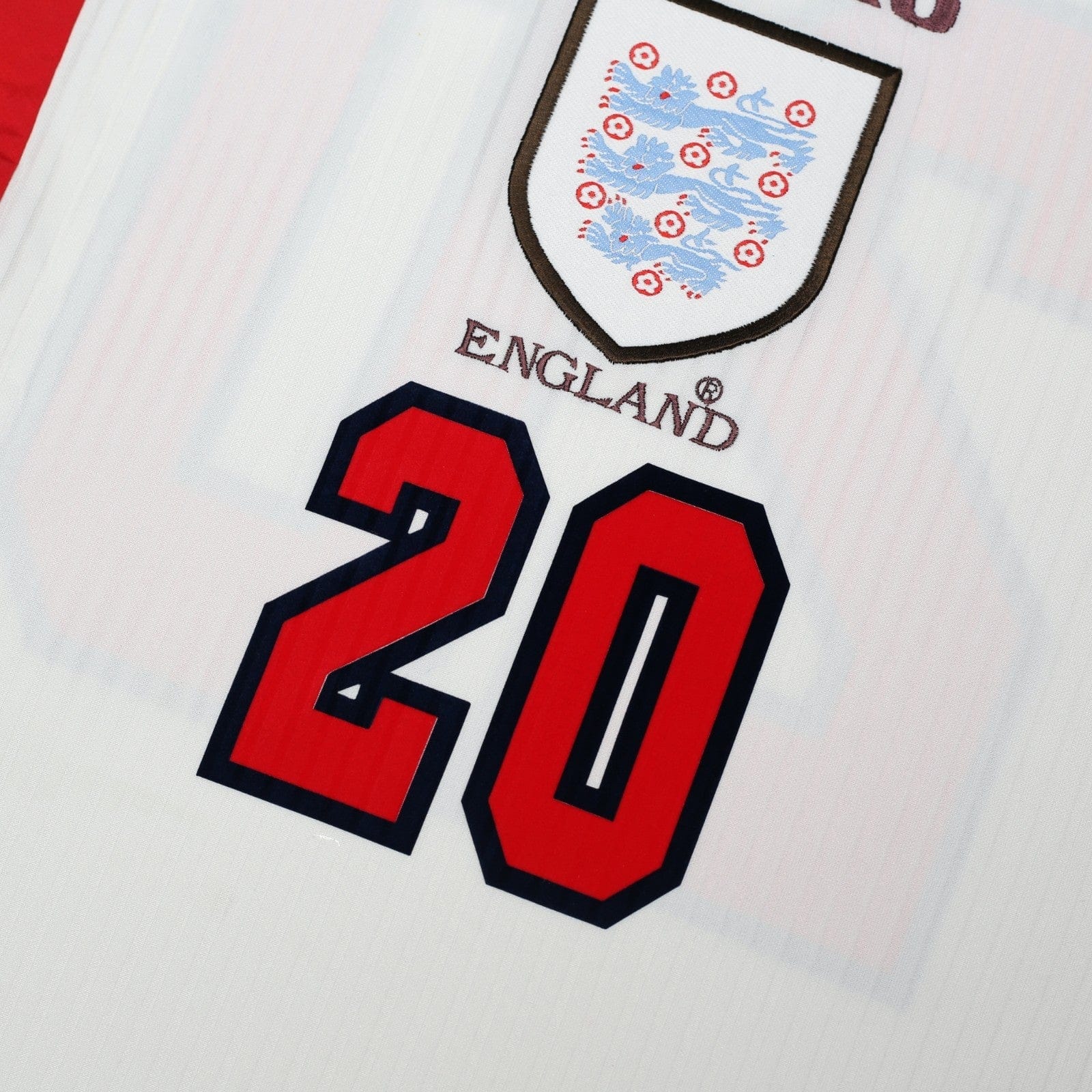 1997/99 Wright #20 England Vintage Umbro Home Football Shirt (M) WC 1998