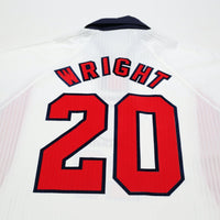 1997/99 Wright #20 England Vintage Umbro Home Football Shirt (M) WC 1998