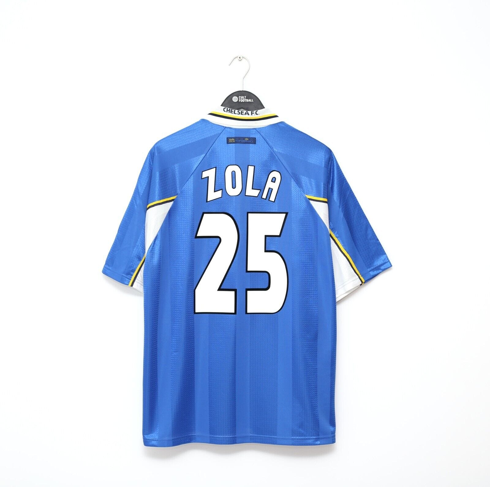 1997/99 ZOLA #25 Chelsea Vintage Umbro CUP WINNERS CUP FINAL Football Shirt (XL)